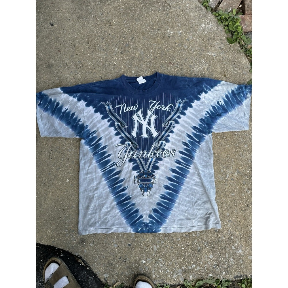 Lee Sport NY Yankees MLB Men's Tie Dye T-Shirt Mens XXL 2XL Blue Gray